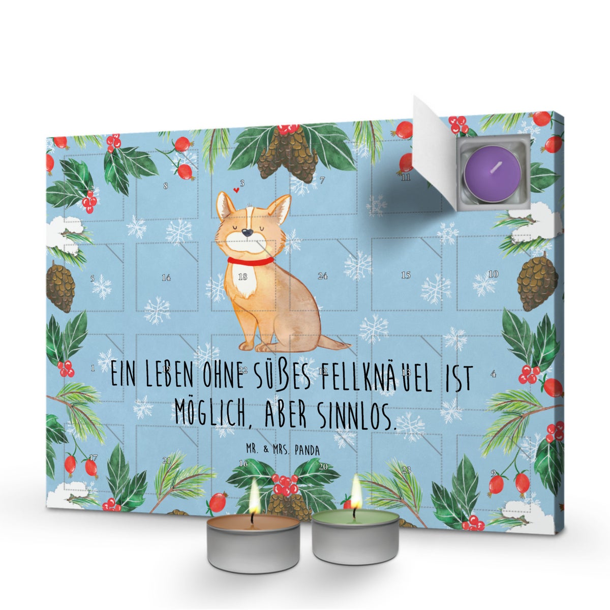 Mr. & Mrs. Panda Geurkaars Adventskalender Hondengeluk - Pastelblauw