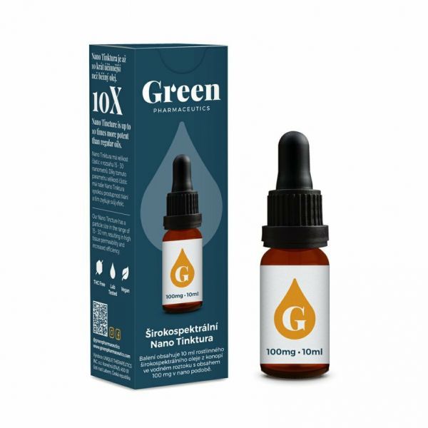 Green Pharmaceutics Tintura NANO de Amplo Espectro 100mg CBD 10ml