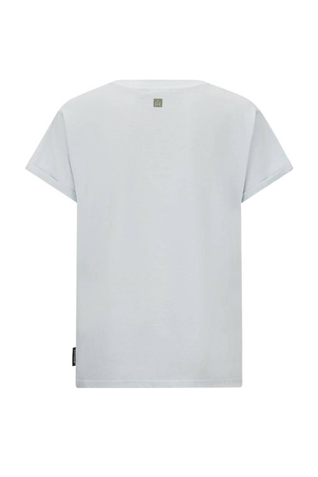 Retour Jeans T-shirt Phil met printopdruk ijsblauw