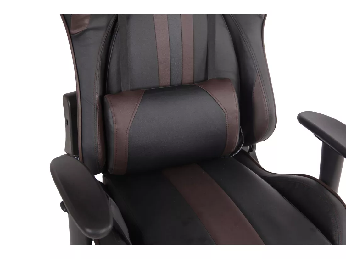 Chaise de bureau - Similicuir & Métal chromé - Noir / Marron - Limit XM