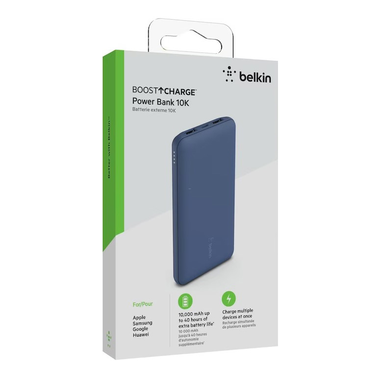 (15W) 10000mAh Boost Charge Dual USB A / USB C Powerbank Ladegerät (BPB011BTBL) - Blau