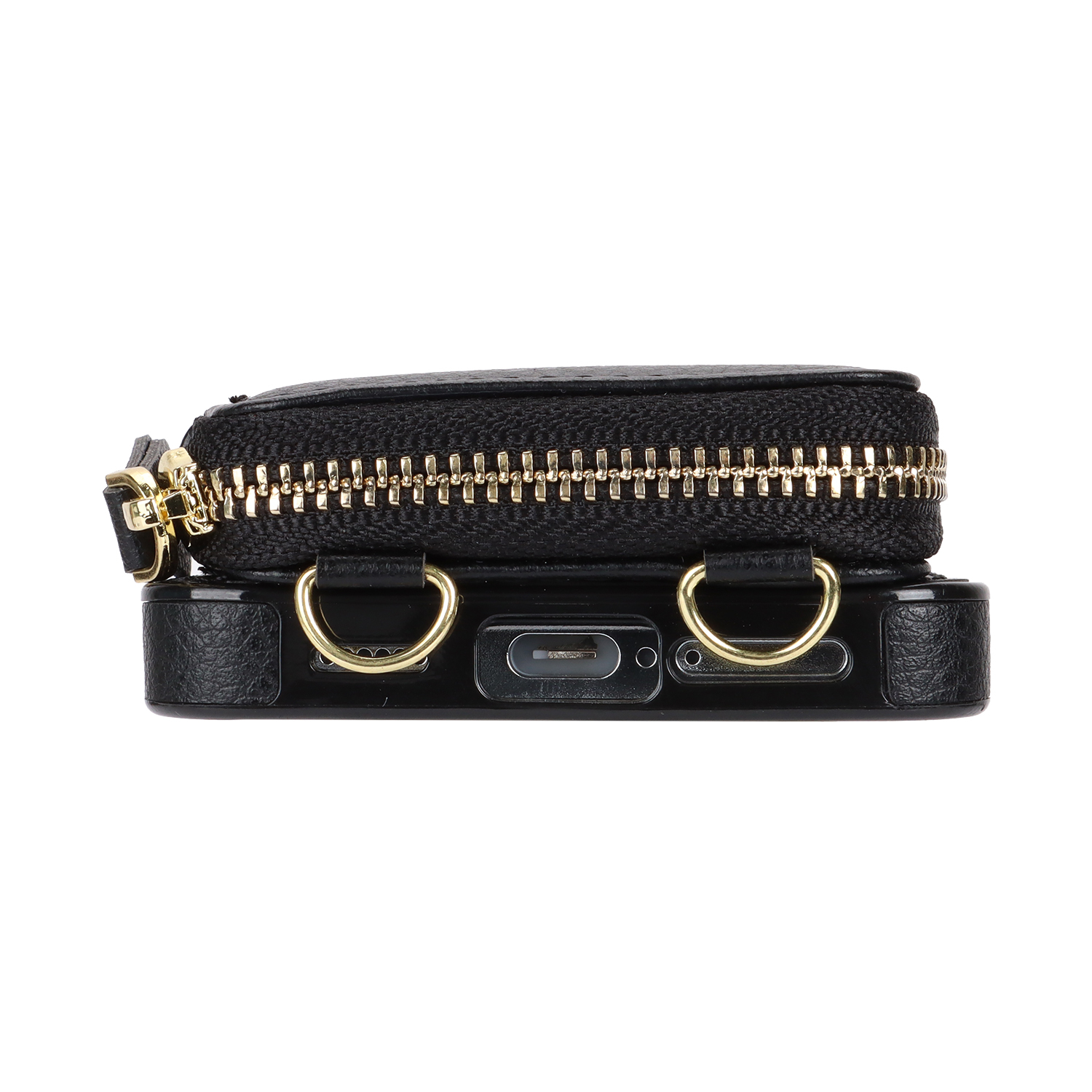Samsung Galaxy S24  Plus Necklace Leder Schutz Hülle mit Kartenfächer   Handykette (140cm) - Schwarz