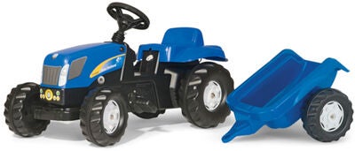 Rolly Toys Traktor med Henger Kid NH Blå