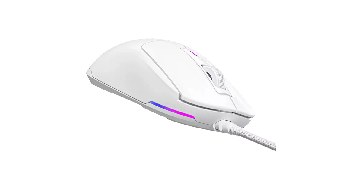 LORGARMSA10 gaming muis  (Wit, 100 - 12000 dpi, Ultralight, RGB)