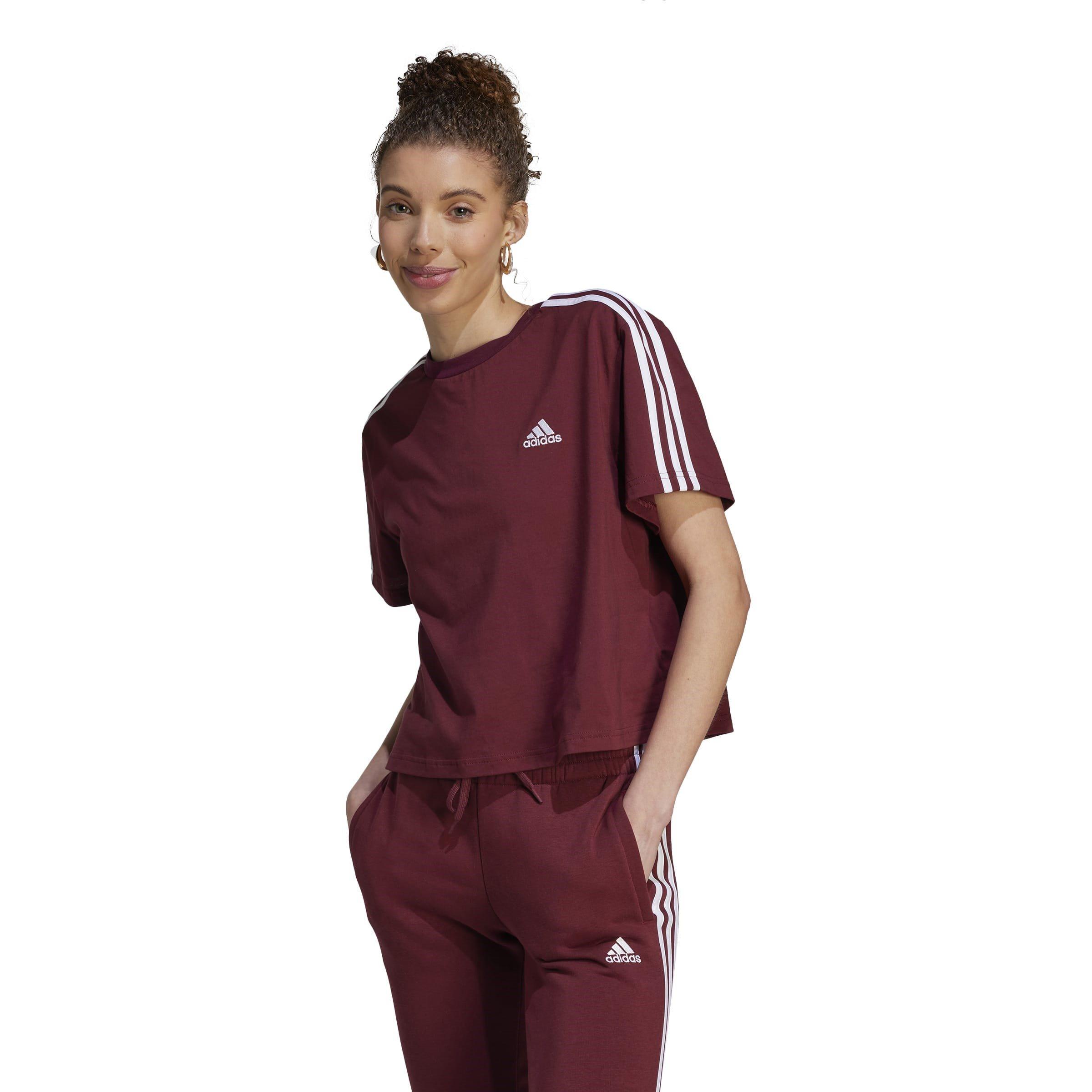 adidas Essentials 3 Stripes Single Jersey Crop Top Womens