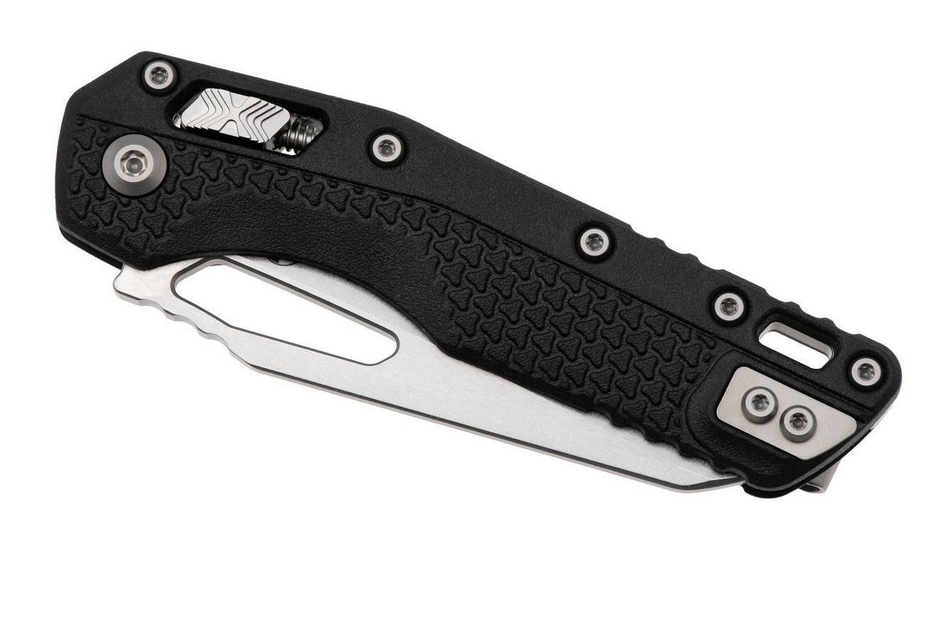 Microtech MSI Standard Issue 210T-11PMBK Stonewashed M390MK, Black Tri-Grip Polymer, partly serrated zakmes
