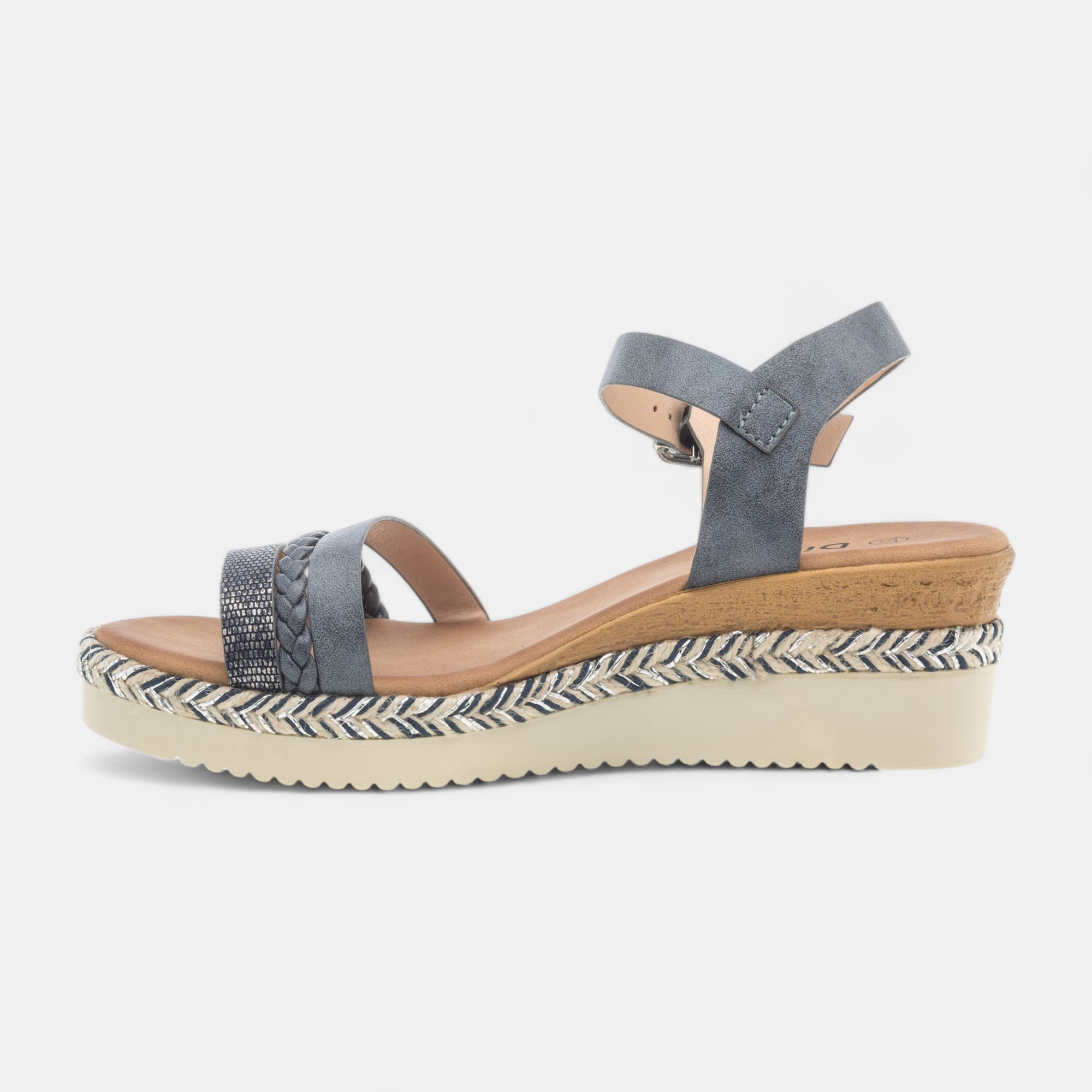 Sandales à talon compensé Femme bleu