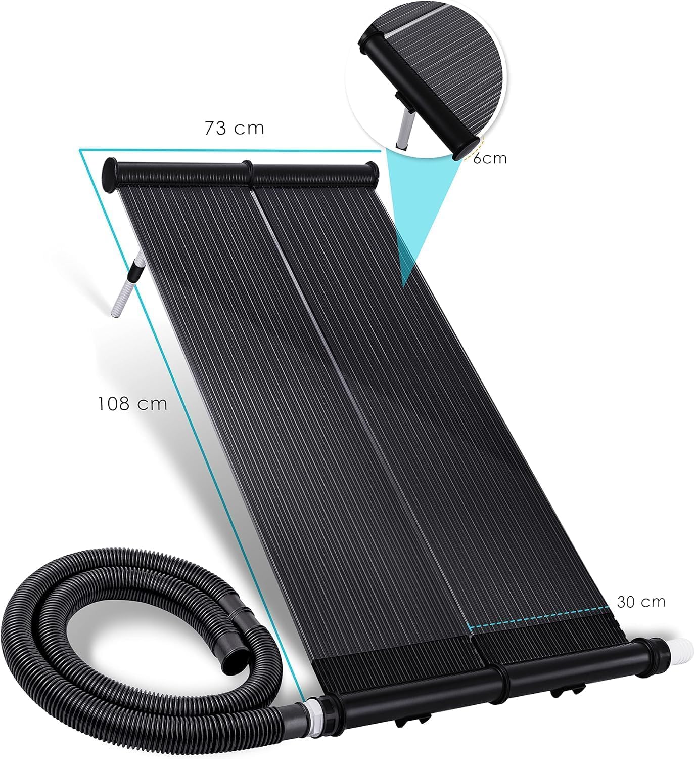 KESSER® Solarkollektor Poolheizung Warmwasser Heizung Solarheizung für Pools Schwimmbad l Beliebig erweiterbar l UV-beständiger Kunststoff (108 x 73 cm)