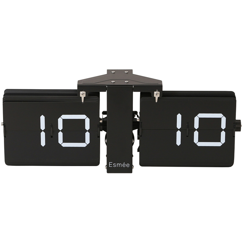 Esmée Wanduhr Flip Clock, schwarz