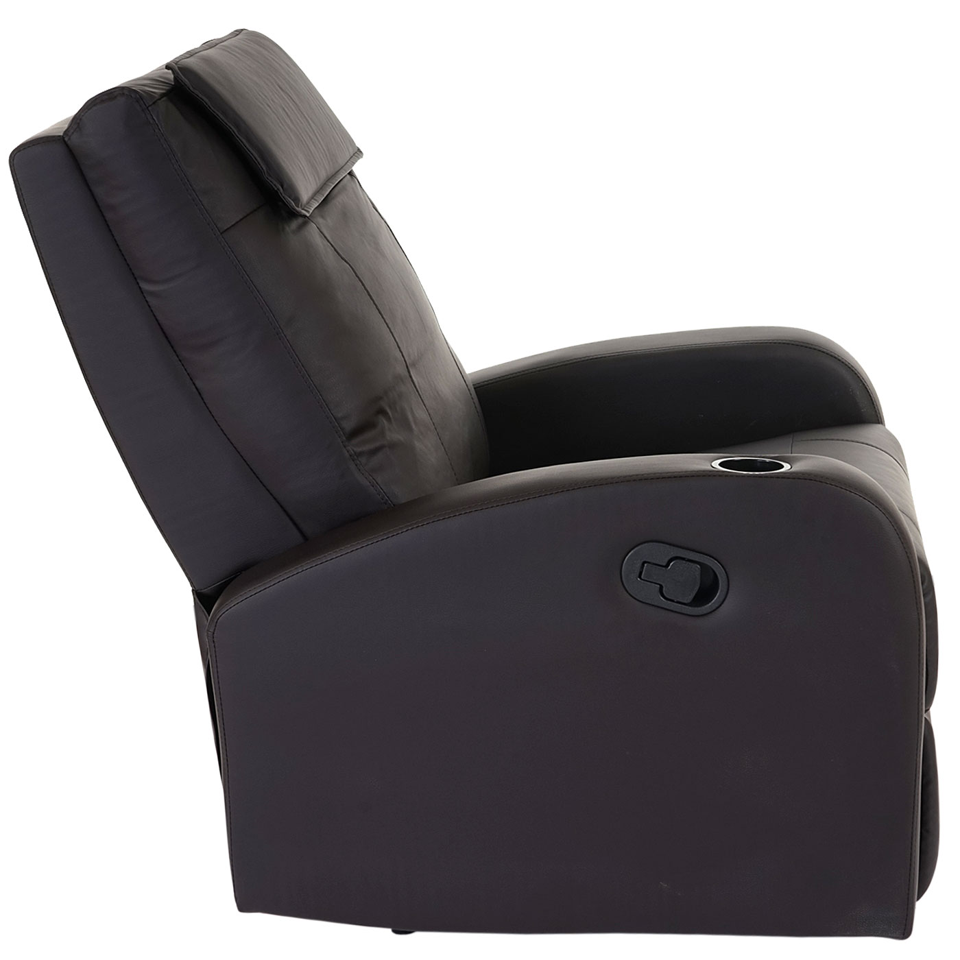 Fernsehsessel Brüssel, TV Sessel Relaxsessel Liegesessel, Kunstleder ~ schwarz