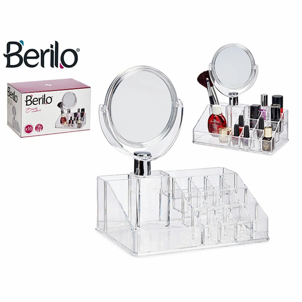 Berilo Organisateur de maquillage - 22 x 13,4 x 15 cm