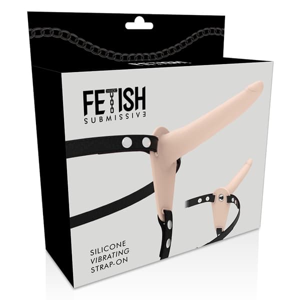 Fetish Submissive Harness - Flesh Silikon Vibrator 15 Cm