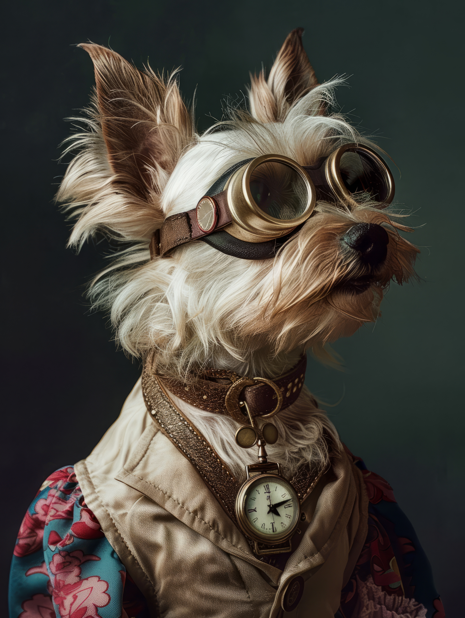 Canvas schilderij van een Silky Terrier 60x80 cm