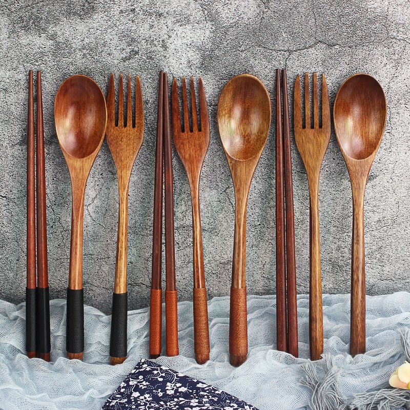 Cutie Pie - Houten eetstokjes / vork / lepel