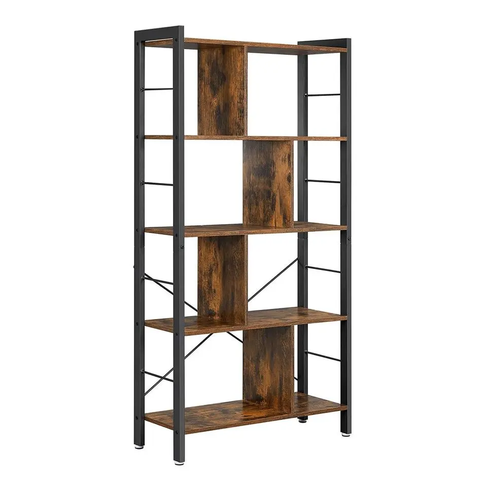 Bobbel Home - Boekenkast - 5 Planken - Hout - Bruin
