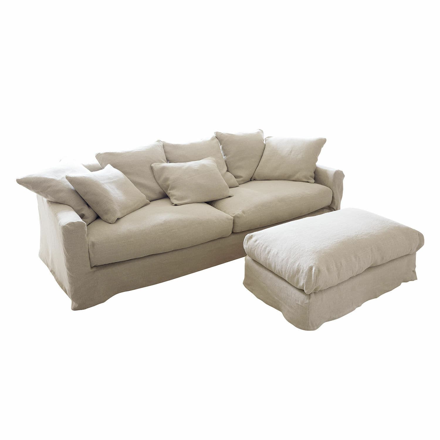 Sofa mit Hocker Vantoux beige