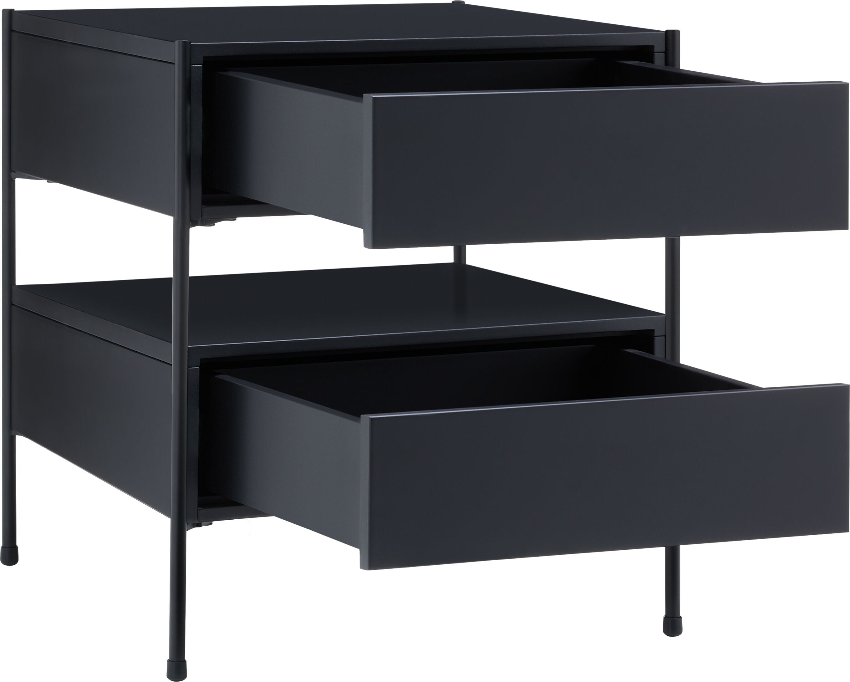 MALA Nachttisch - Schwarz / B: 40.0 cm x T: 40.0 cm x H: 43.0 cm