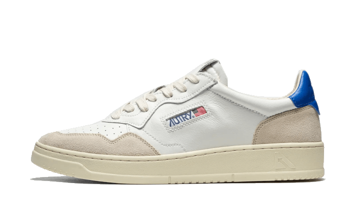Autry Medalist Leather Suede Low White Light Blue