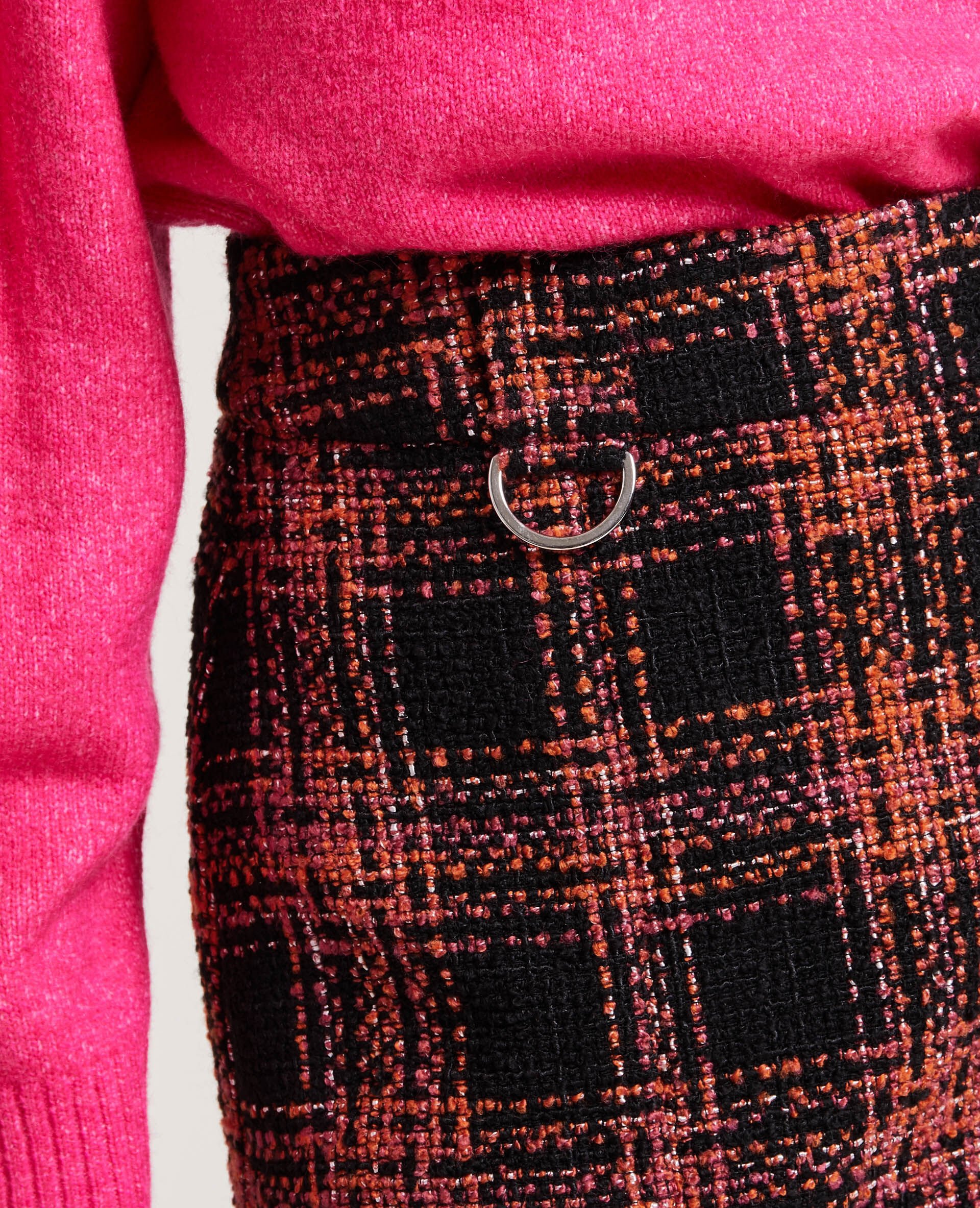 Jupe courte en tweed - Noir