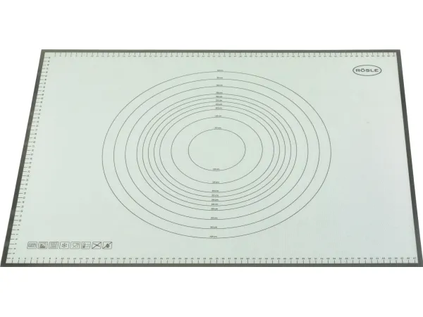 RÖSLE Back Silicone Work Mat, White, 68 x 53 x 0.1 cm, Bagemåtte, Silikone, Hvid, 0 - 220 °C,