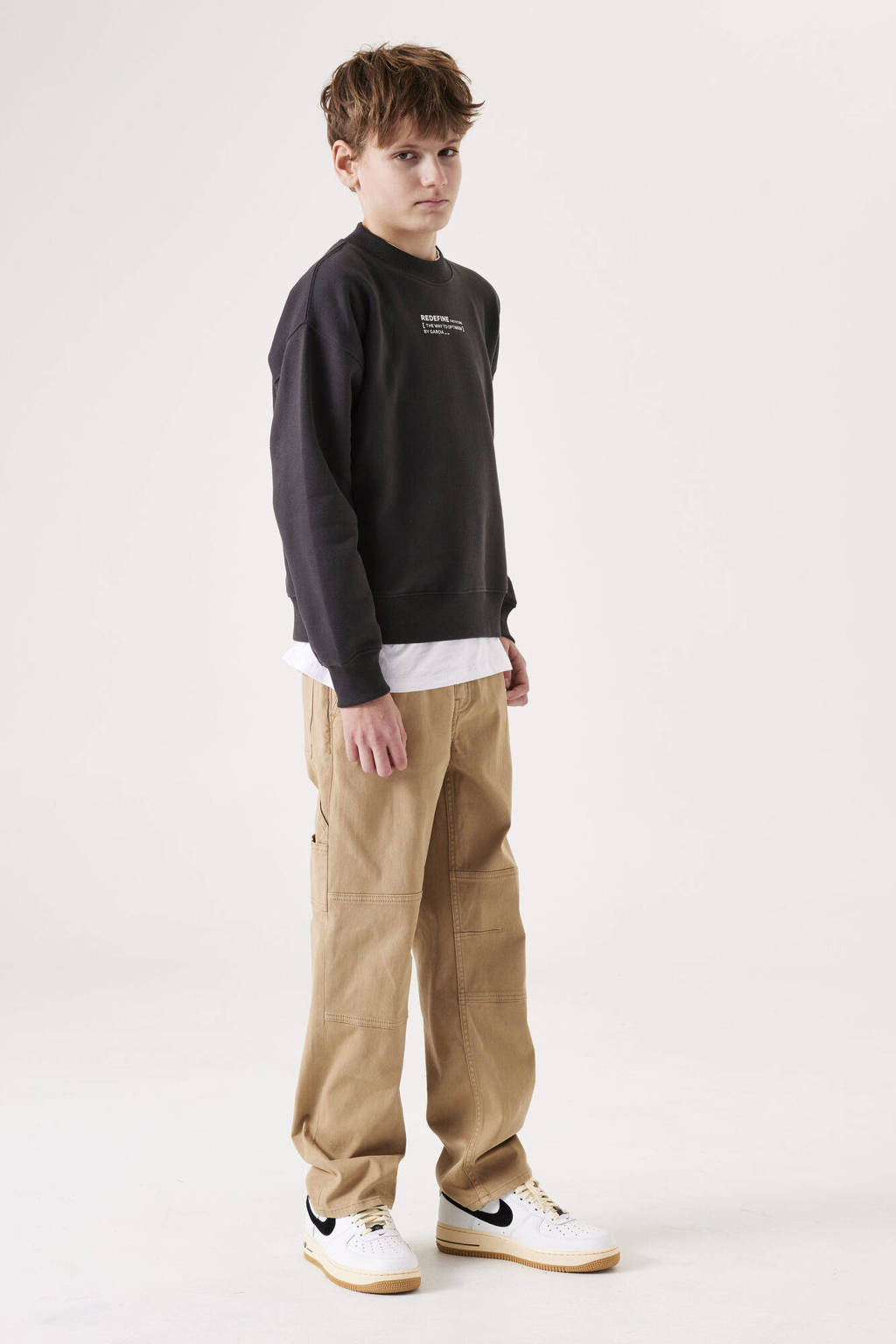 Garcia sweater met backprint donkergrijs