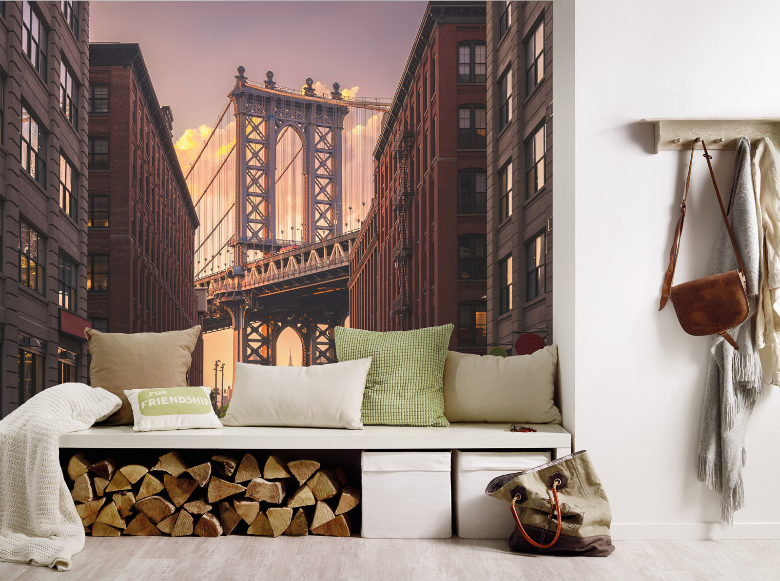 Fototapete DESIGNWALLS - braun-grau - Brooklyn Bridge - 2,55 Meter