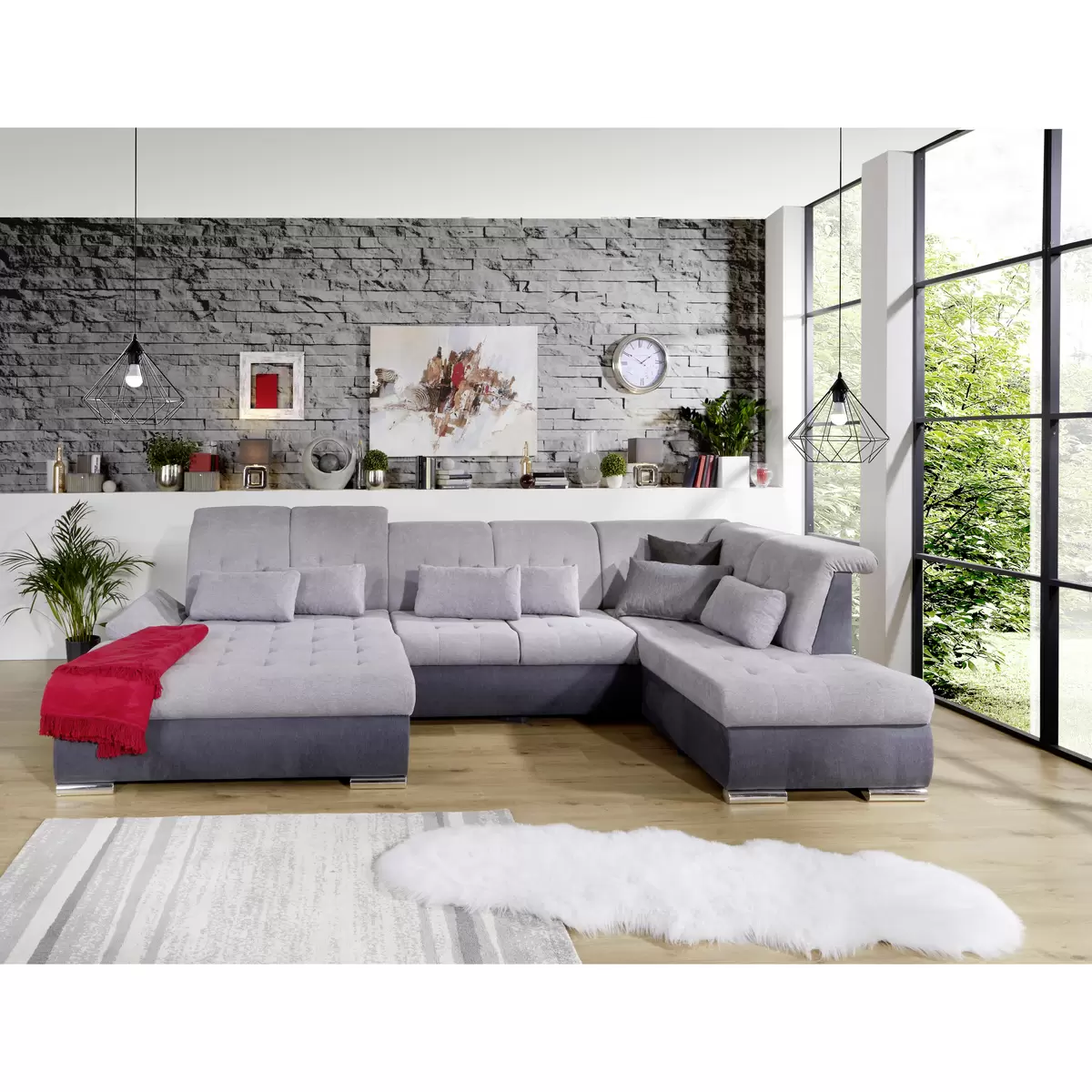 Wohnlandschaft Madera 285 x 129 anthrazit,grau