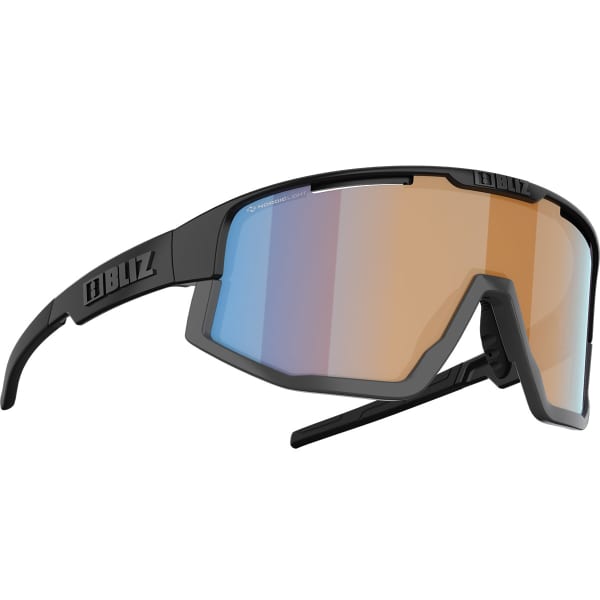 Lunette vélo BLIZ FUSION SMALL MATT BLACK/NORDIC LIGHT CORAL/ORANGE W BLUE