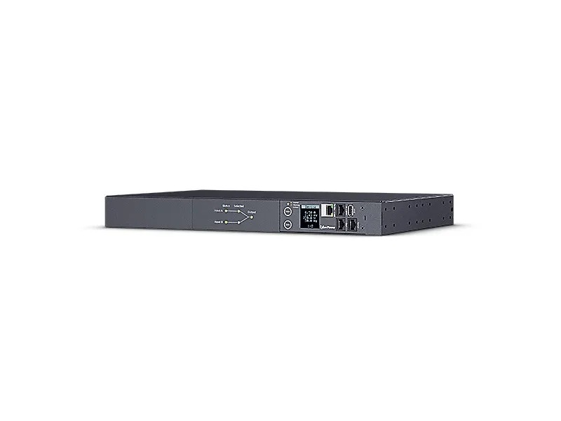 CyberPower Switched ATS PDU44005 - Strømfordelingsenhed (rackversion) - AC 200-240 V - 1-faset - serial, Ethernet - input: 2 x IEC 60320 C20 - output-stikforbindelser: 10 (8 x IEC 60320 C13, 2 x IEC 60320 C19) - 1U - 3.05 m ledning - sort