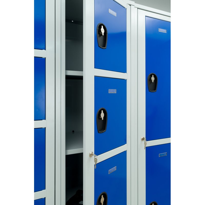 Vestiaire sur pied avec casiers visitables - démontable - 2 colonnes 8 portes