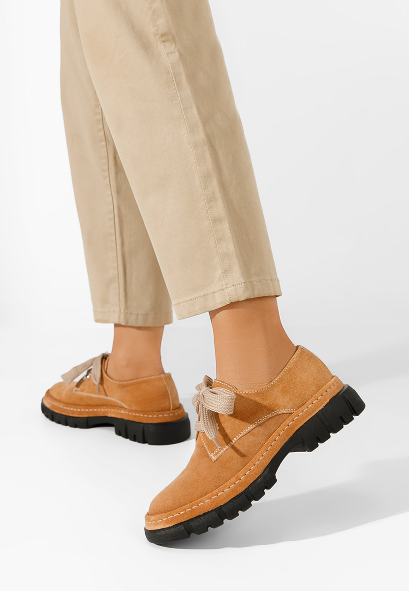 Chaussures casual femme en cuir chameau Dasha V4