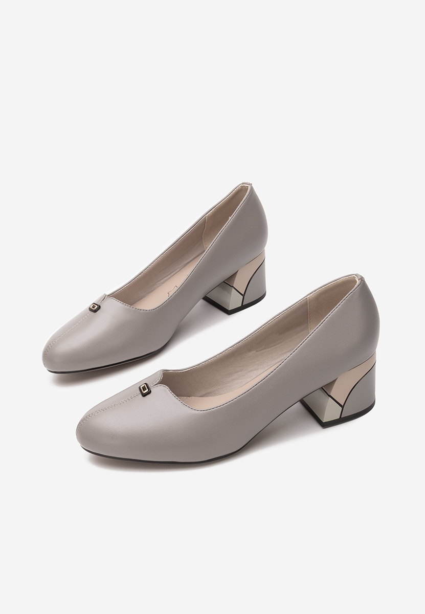 Chaussures à talon épais gris Luceta