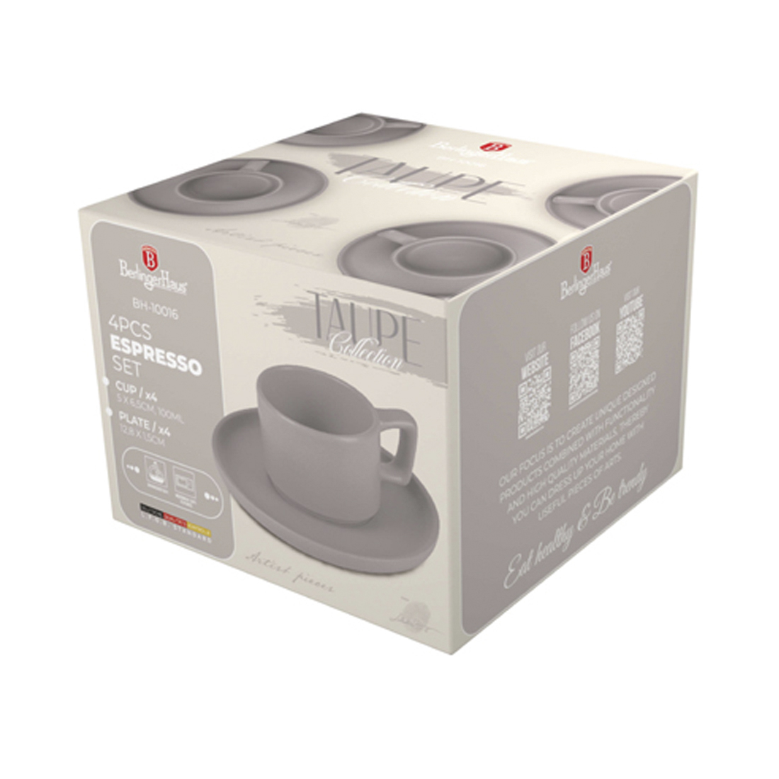 Berlinger Haus Espressotassen-Set Taupe Collection