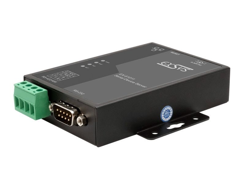 Exsys Serieller Geräteserver EX-61011 1-Port-RS-232/422/485 Serial Device Server 1x RS232/422/485, inkl. Netzadapter