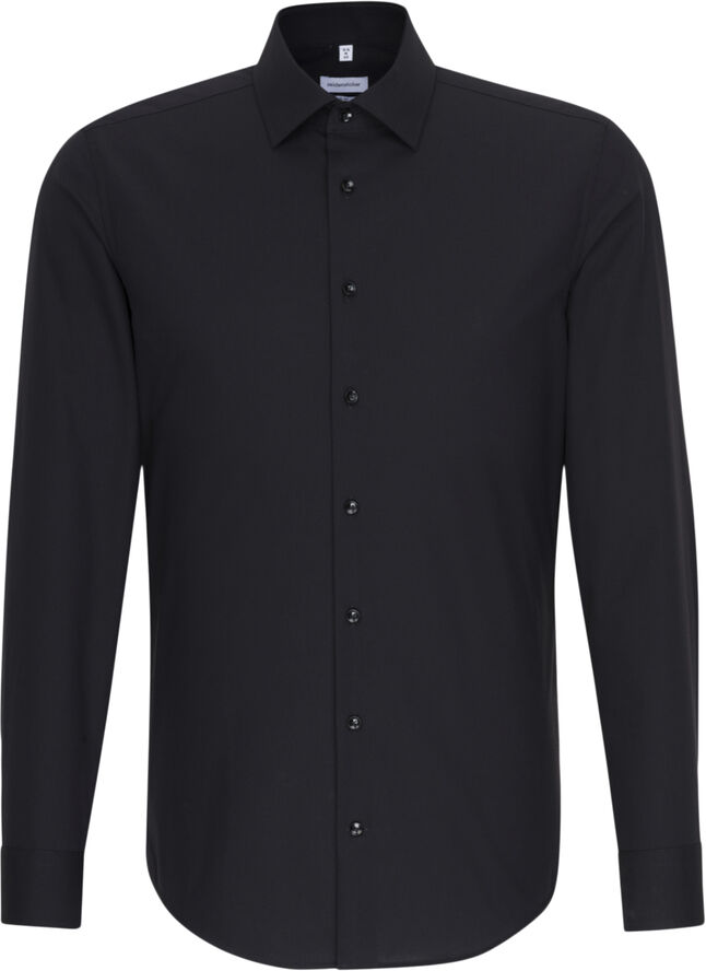 Seidensticker Business Shirt Slim Long sleeve Kent-Collar Uni Black