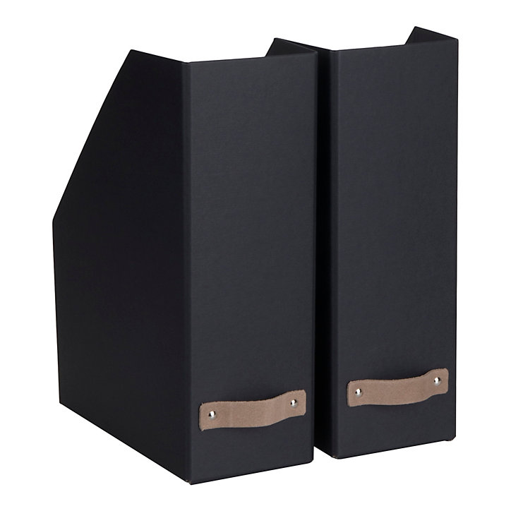 Lot de 2 rangements pour dossier William P. 24,5 cm x L. 11 cm gris anthracite