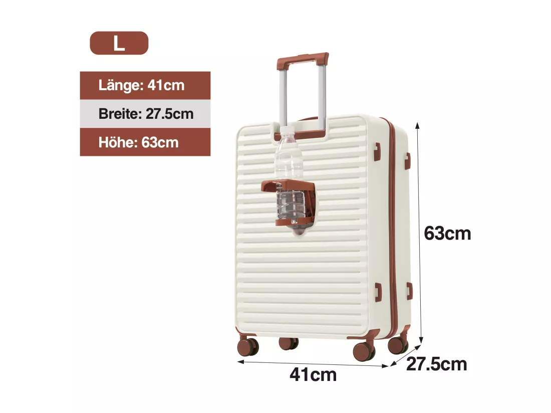 Bagage à main de 3 pièces 20&24&28 pouces– Front-Öffnungs-Design - ABS-Material - Serrure TSA - 360°Rollen-blanc