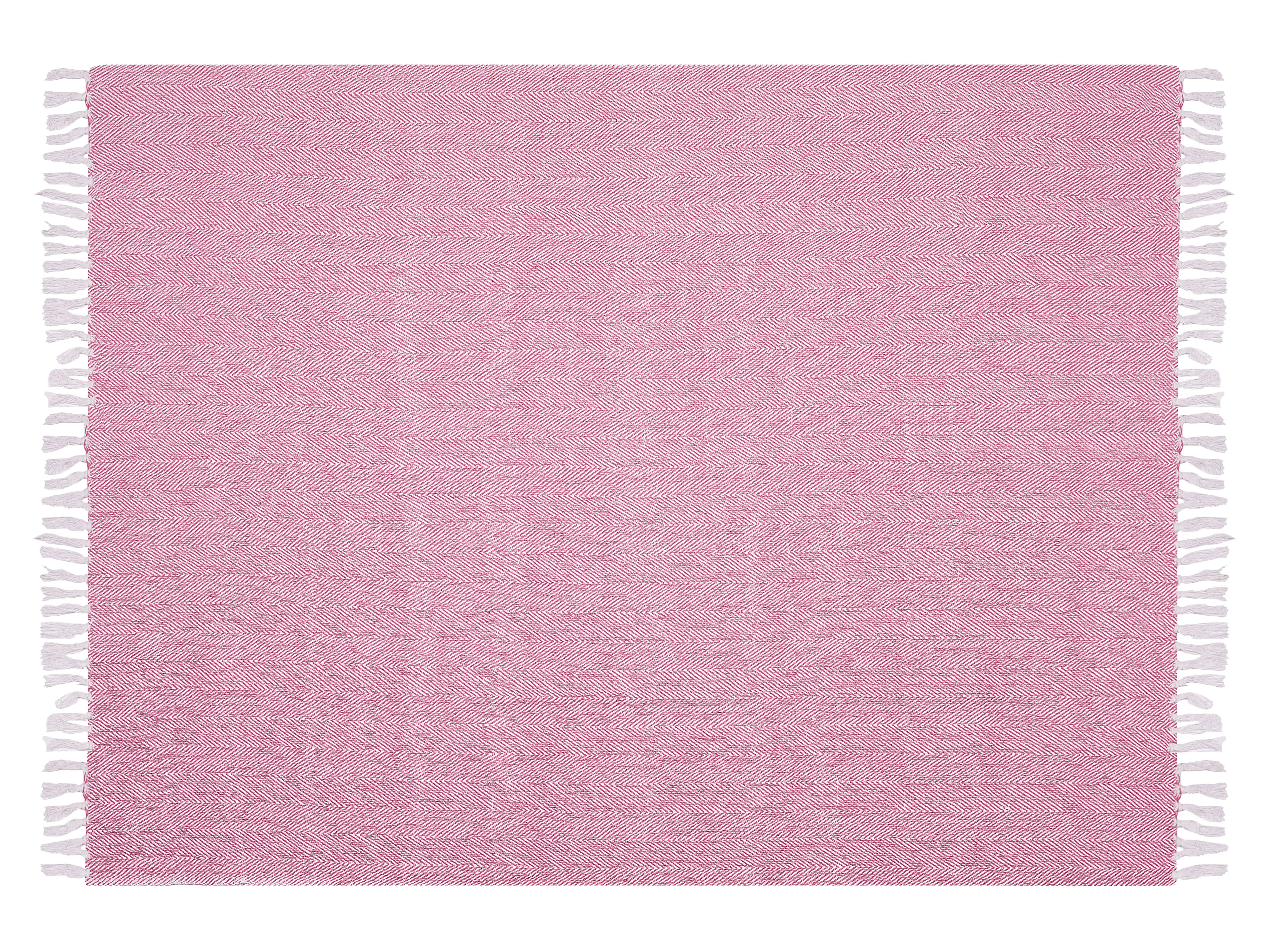 Plaid TANGIER Katoen 130 x 160 cm Roze