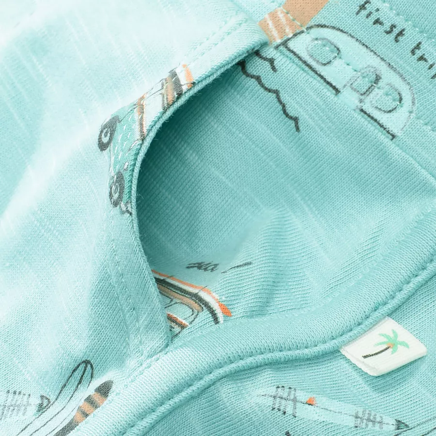 STACCATO Hose water blue gemustert