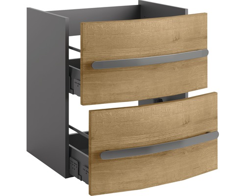 Wastafelmeubel FACKELMANN Andria BxHxD 59 x 63 cm x 44 cm Frontkleur eikenhouten decor 79602