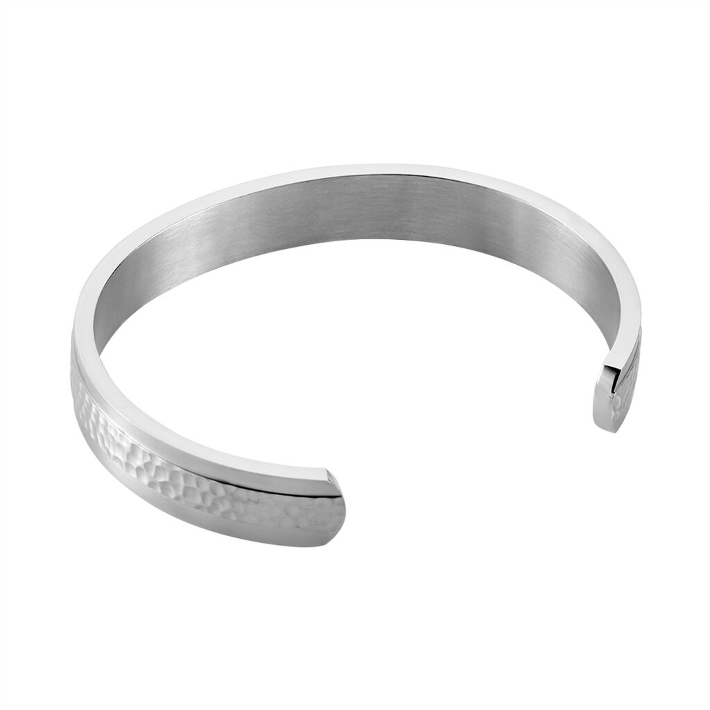 Bracelet Jonc Ouvert Acier Blanc Vincentius