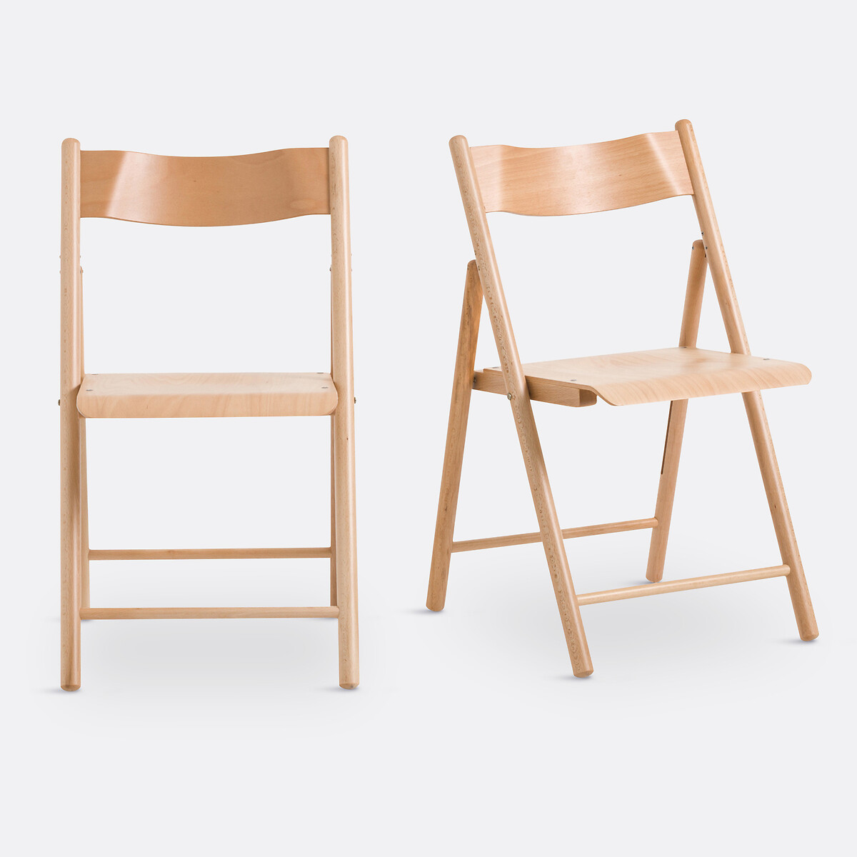 LA REDOUTE INTERIEURS<br>Conjunto de 2 cadeiras dobráveis, madeira de faia, Panni