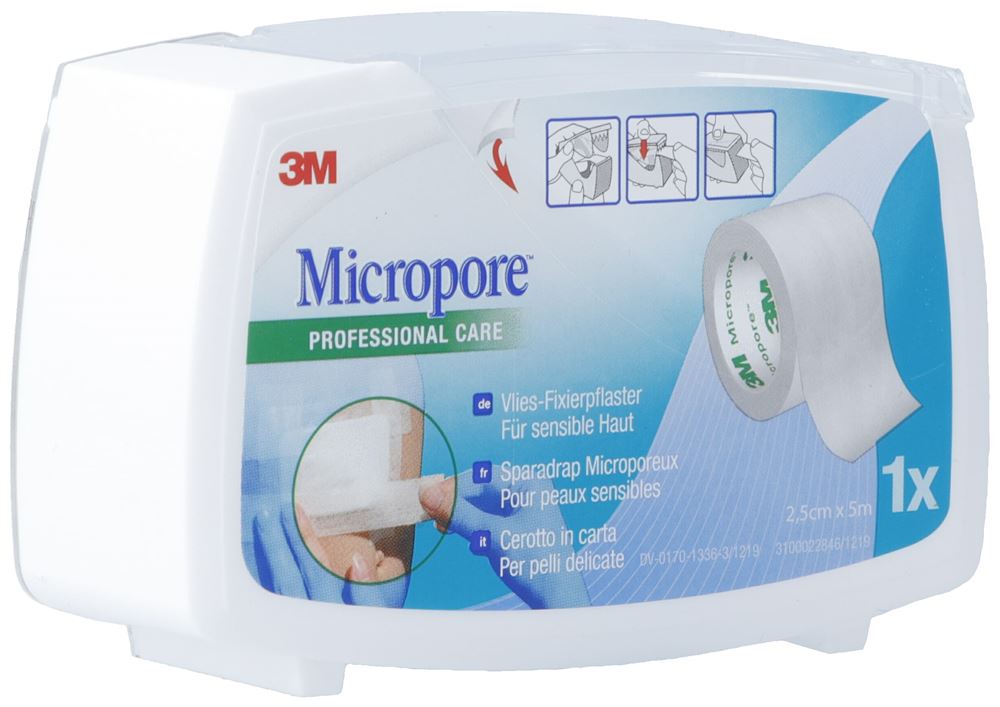 MICROPORE Rollenpflaster mit Dispenser 25mmx5m weiss 1 Stk