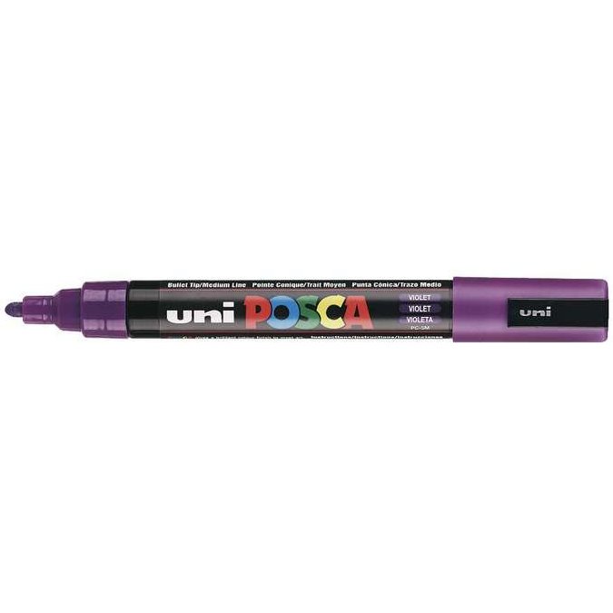 Marqueur posca pc5m gouache encre inodore toutes surfaces pointe moyenne conique couleur opaque couvrante violet