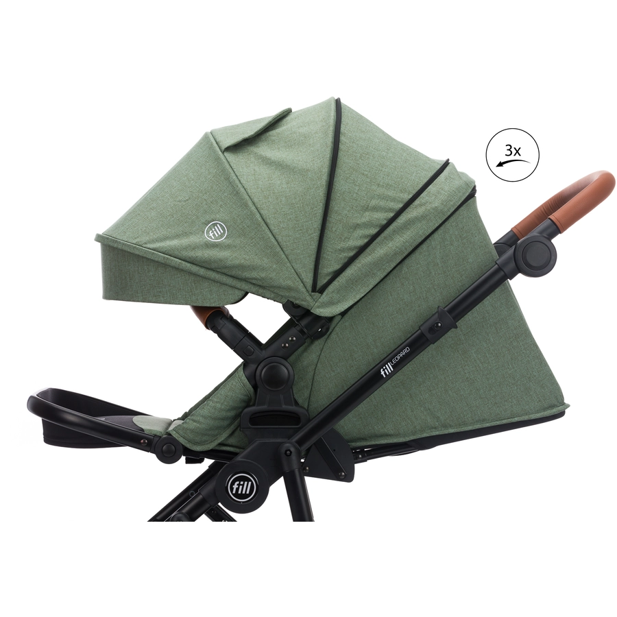 fill Kinderwagenset fill Leopard Air grün melange