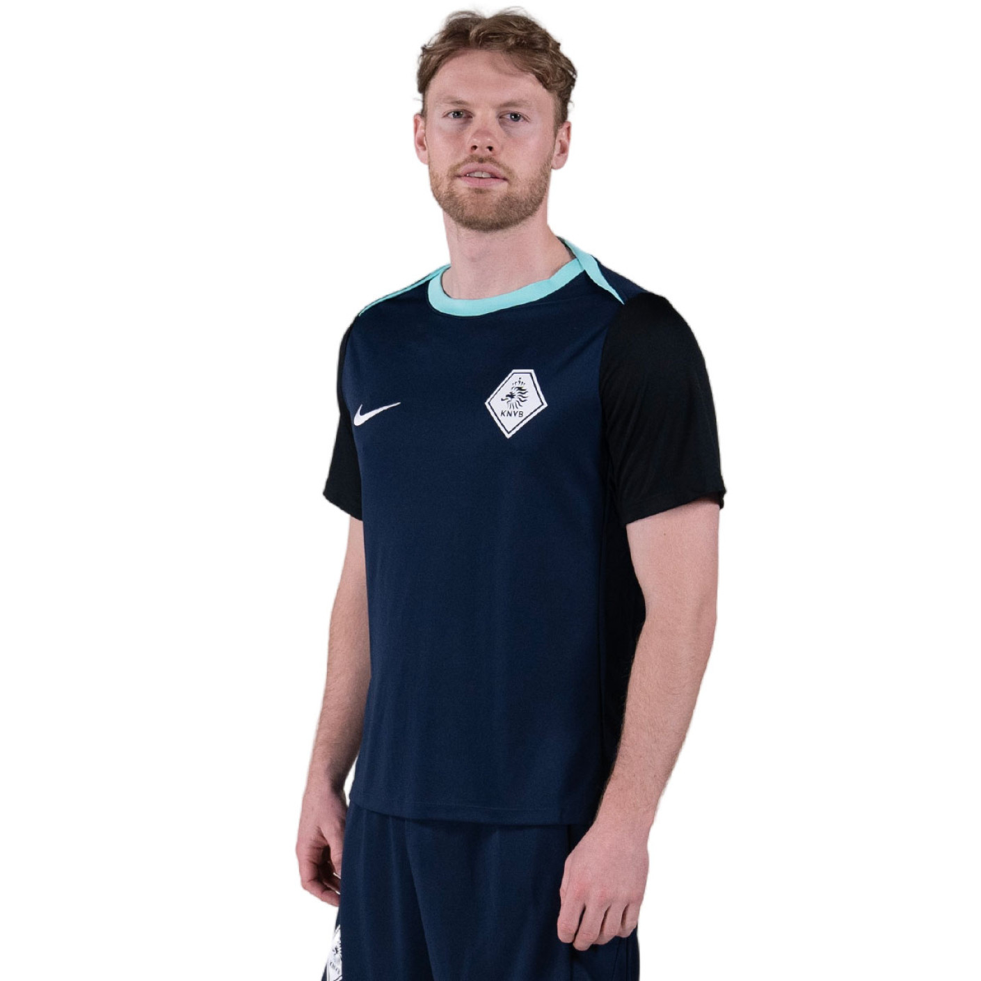 Nike KNVB Scheidsrechters Trainingsshirt 2024-2026 Donkerblauw Turquoise