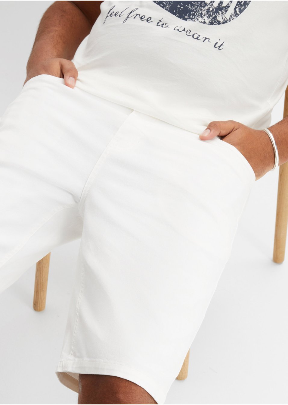 Bermuda en jean extensible, Classic Fit