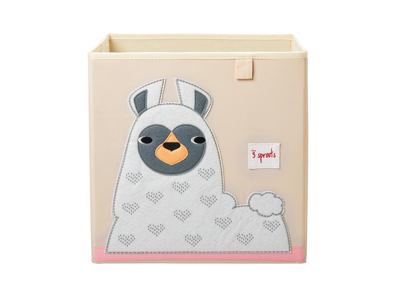 3 Sprouts Spielzeugbox Lama Aufbewahrungsbox aus Stoff, 33 x 33 cm