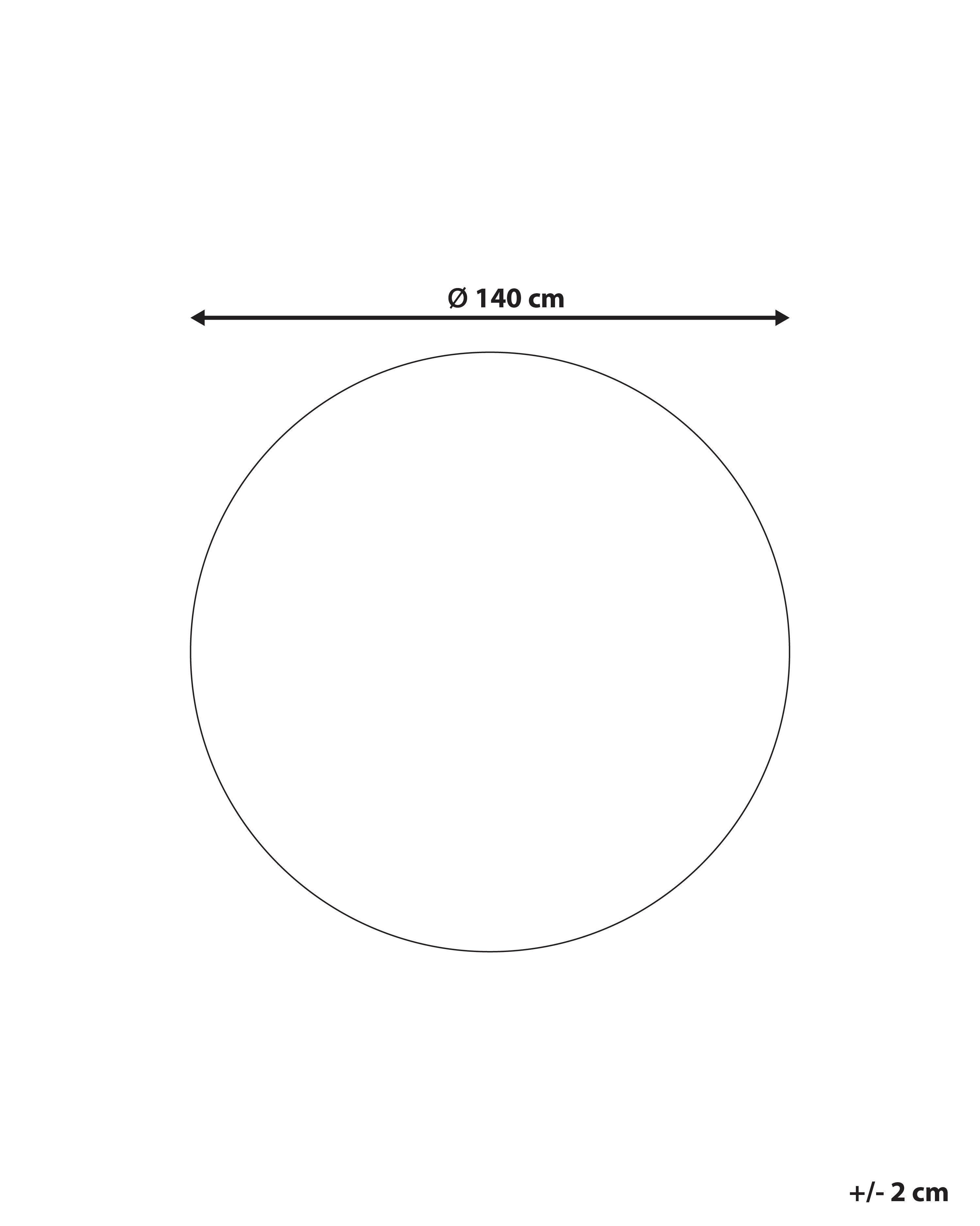 Hoogpoligvloerkleed DEMRE Donkergrijs ø 140 cm