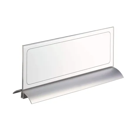 Durable 820319 Tischnamensschild Desk Presenter de Luxe, Einsteckschilder 105?x?297?mm, transparent